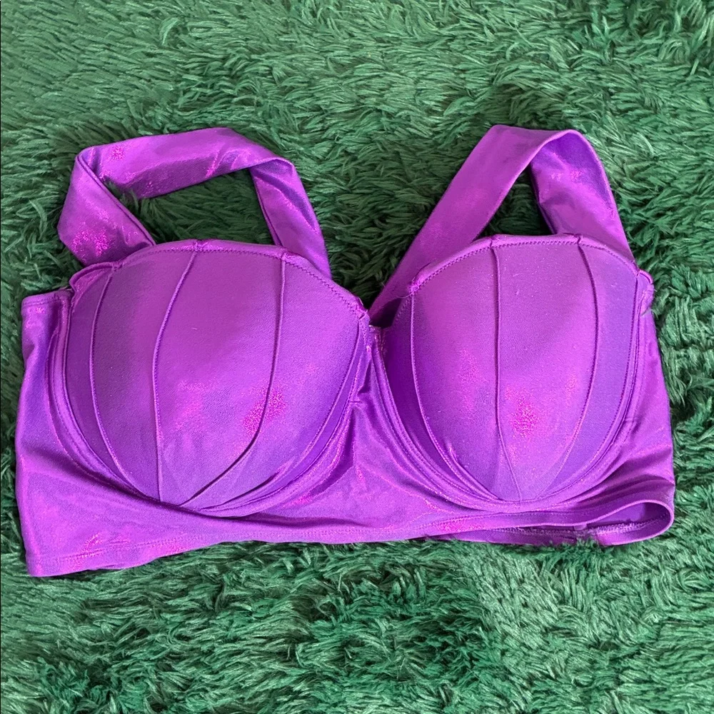 NWT Hot Topic 5X Disney Little Mermaid Ariel Swimsuit Swim Bikini Top Plus Size - Picture 2 of 8